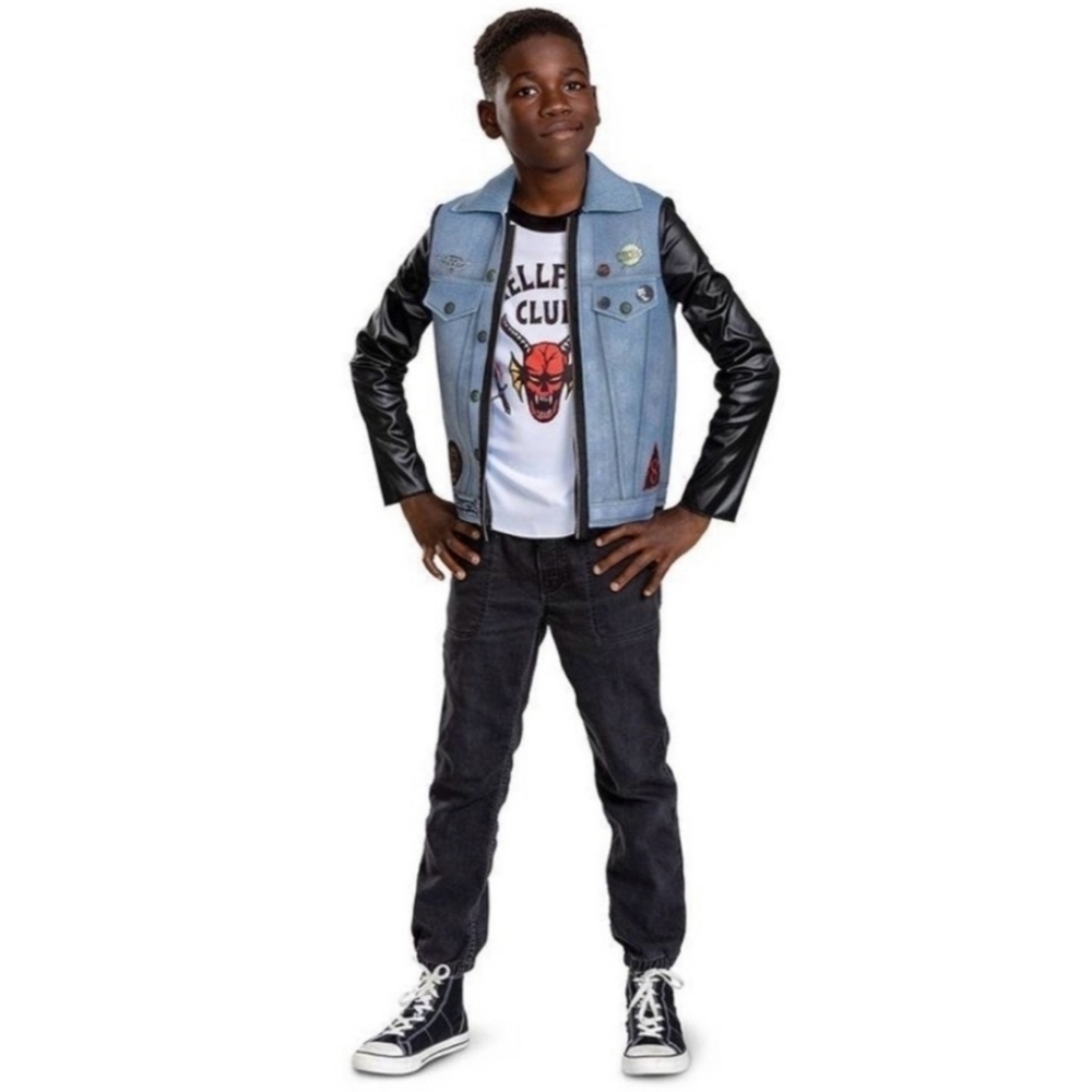 NWT Stranger Things Child's Eddie Costume Cosplay Halloween Shirt Jacket New